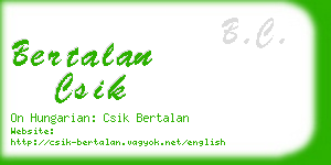 bertalan csik business card